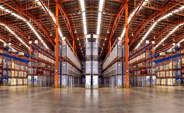 Tt club huge commercial warehouse with boxes and racking s