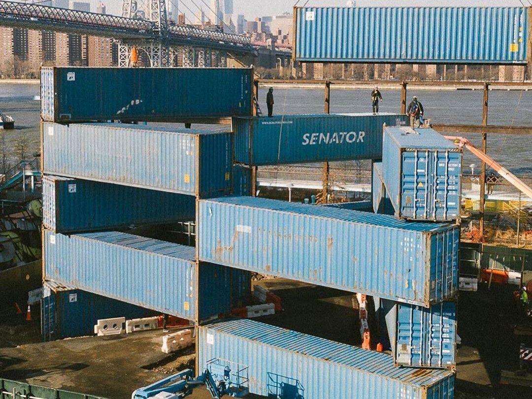 Shipping containers stack up in Brooklyn 20200319 DC Velocity