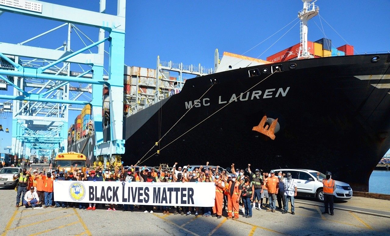 Port Workers And Longshoremen Hold Nine-minute Work Stoppage To Honor ...