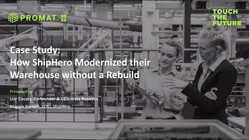 ProMat 2023 Robotics Theater - inVia Robotics: Case Study: How ShipHero Modernized Their Warehouse Without Doing a Rebuild