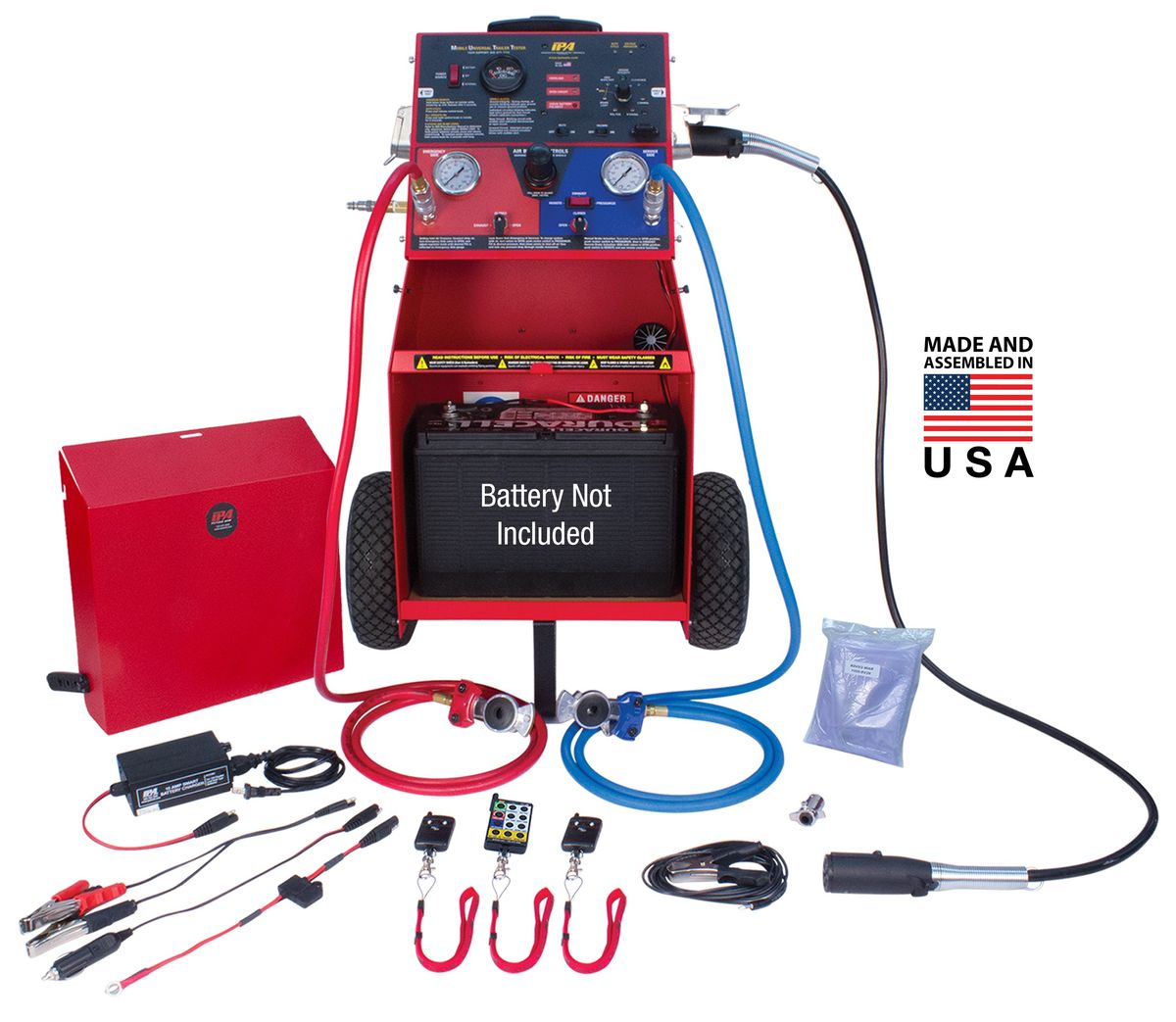 Quickly tests trailer lights, Air Brakes and ABS codes by remote control from over 200 ft. away