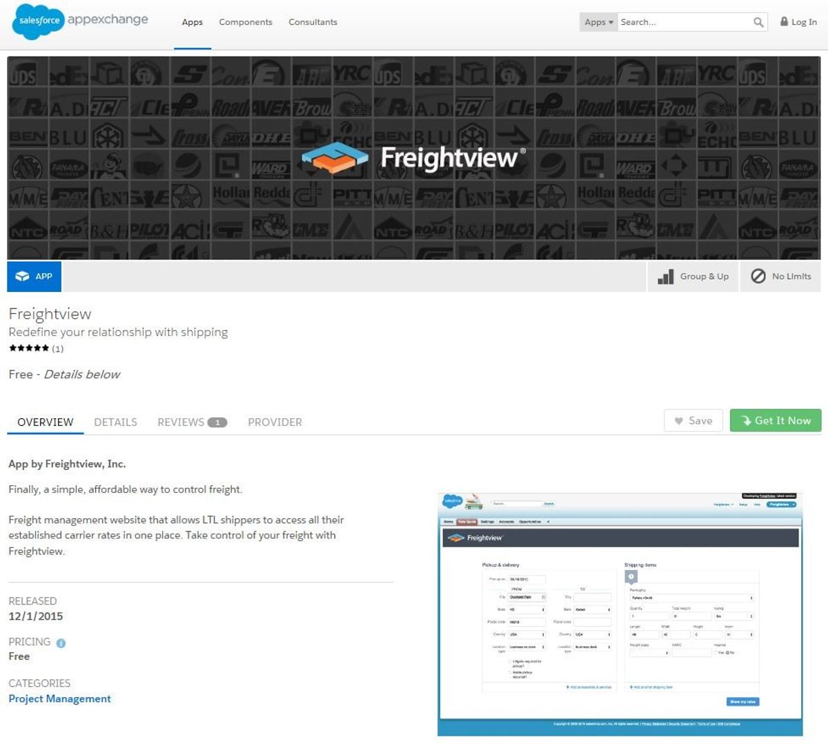 Freightview Launches App on Salesforce AppExchange