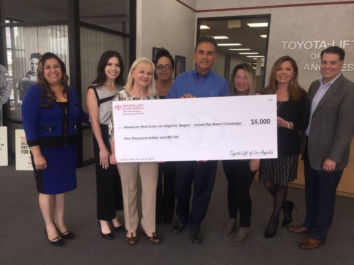 Toyota-Lift of Los Angeles Donates Time and Money to Local Chapter of the American Red Cross