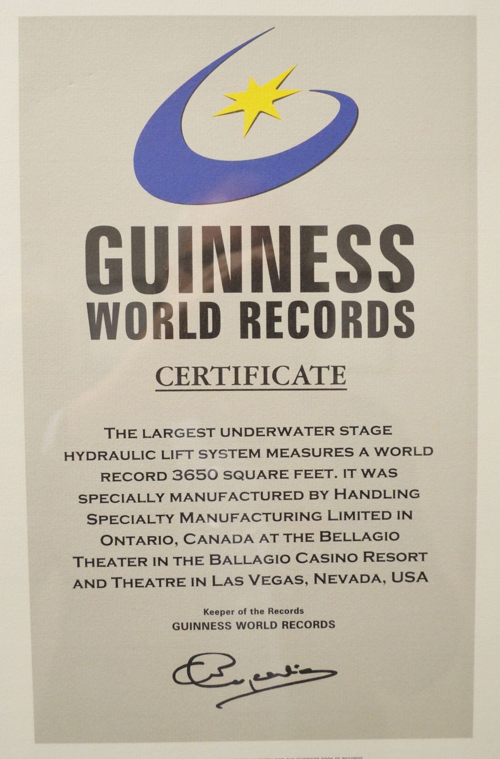 Fun Fact: Handling Specialty is in the Guinness Book of World Records!