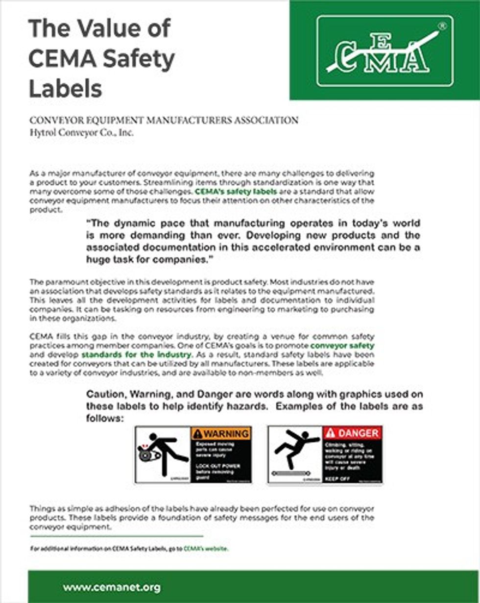 The Value of CEMA Safety Labels