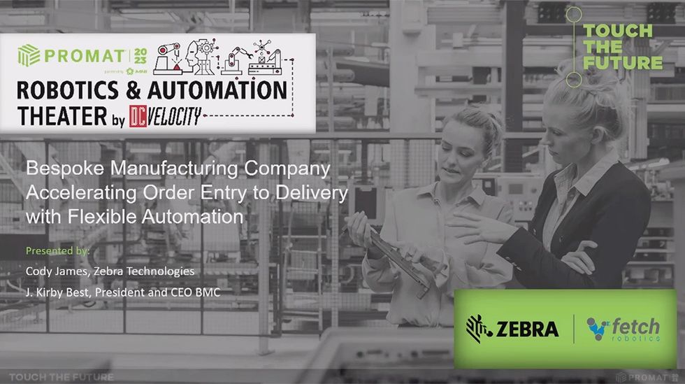 ProMat 2023 Robotics Theater - Zebra: Bespoke Manufacturing Company Accelerating Order Entry to Delivery with Flexible Automation