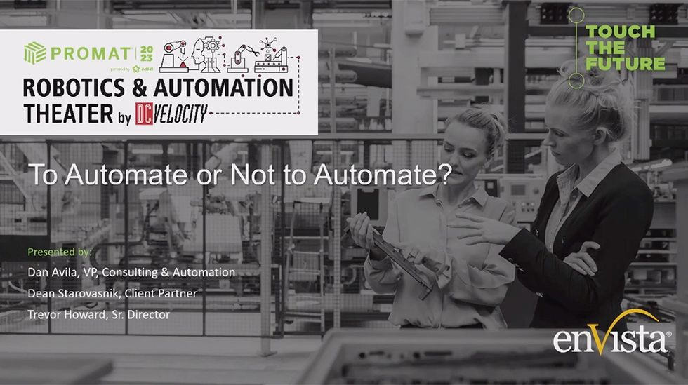 ProMat 2023 Robotics Theater - enVista: To Automate or Not to Automate in 2023 and Beyond