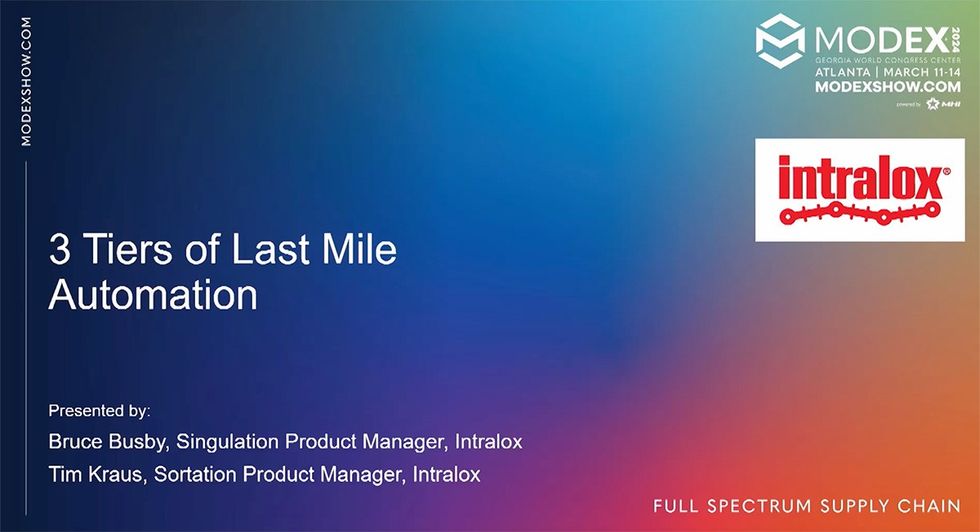 MODEX 2024 Last Mile Theater: 3 Tiers of Last Mile Sortation Automation - Intralox