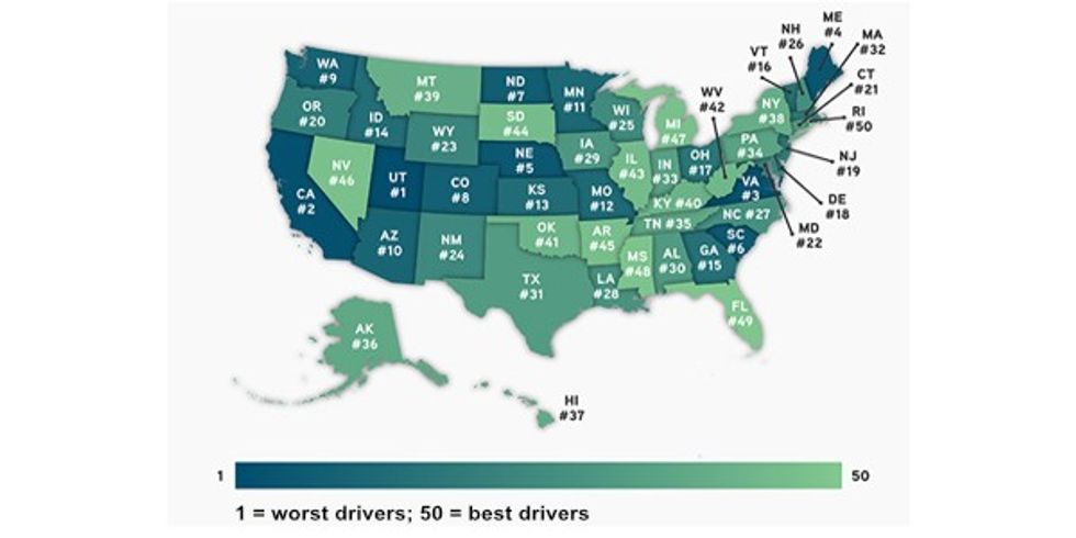 Study: Utah, California home of the U.S.'s worst drivers