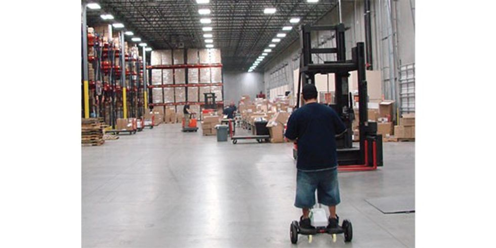 Electric scooters proving popular for transporting people in large warehouses