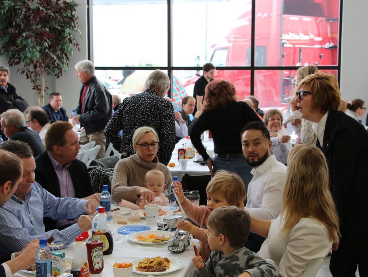 Maxim Truck and Trailer employees at charity breakfast